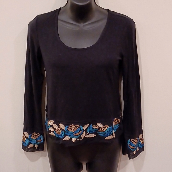 INC Petite Embroidered Floral Trimmed Stretch Top- Sz. SP - Picture 7 of 7